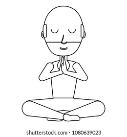 cartoon yogi man icon