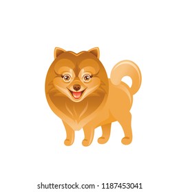Cartoon yorkshire terrier dog icon. Cute pet puppy vector illustration isolated on white background. Flat symbol for logo, design,animal concept.