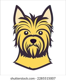 Cartoon Yorkshire Terrier Vector Clipart: Ideal for Pet Related Design Projects!" - A fun and playful vector clipart of a Yorkshire Terrier, perfect for use in pet-related design projects.