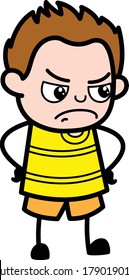 Niño de dibujos animados discutiendo la ilustración del vector