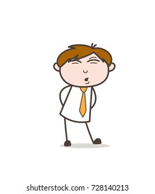 Cartoon Young Boy in Funny Pose Vector