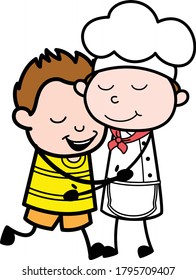 Cartoon Young Boy Giving a Hug Character Design Illustration