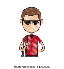 cartoon young boy student avatar