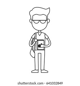 cartoon young boy student avatar