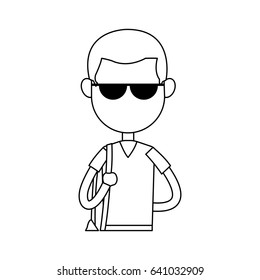 cartoon young boy student avatar