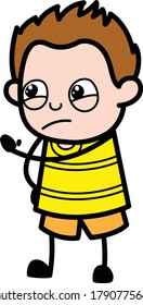 Cartoon Young Boy Threatening Design Illustration