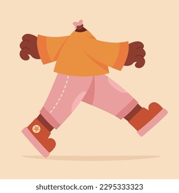 A Cartoon Young Character Walking