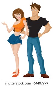 Cartoon of a young couple