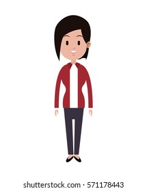 cartoon young girl hairstyle red shirt