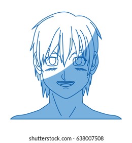 cartoon young guy. anime boy character japanese