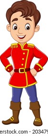 Cartoon young male wearing prince costume