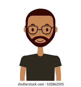 cartoon young man smiling and wearing casual clothes over white background. colorful design. vector illustration