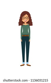 cartoon young woman