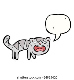 cartoon yowling cat with speech bubble,