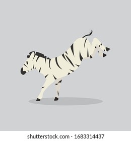 Cartoon zebra. Cute Cartoon zebra, Vector illustration on a grey background. Drawing for children.