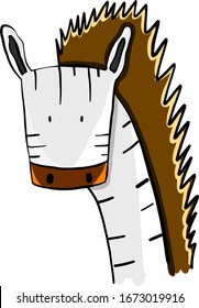 Cartoon zebra, illustration, vector on white background.