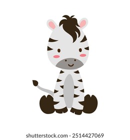 cartoon zebra isolated vector illustrations
