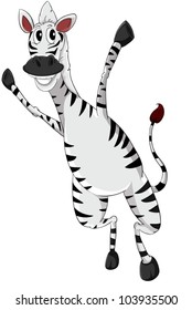 Cartoon zebra on white background