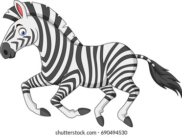 Cartoon Zebra Running