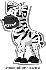 Cartoon zebra, the vector