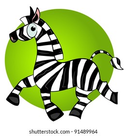 cartoon zebra vector character. cute striped animal  illustration