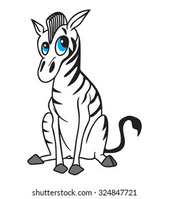 Cartoon zebra vector illustration