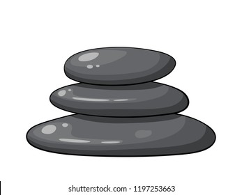 Cartoon zen Spa stones stack  on white background