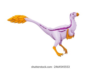 Cartoon zephyrosaurus dinosaur character. Isolated vector small, bipedal, herbivorous dino from the early cretaceous period, featuring long hind limbs, tail, wing-shaped forelimbs and a beaked mouth