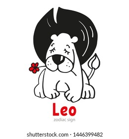 Cartoon zodiac sign Leo. Vector  