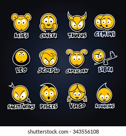 Cartoon zodiac signs.

