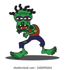 cartoon zombie character illustration. Indonesia, salatiga city 4 january 2022