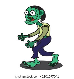 cartoon zombie character illustration. Indonesia, salatiga city 4 january 2022