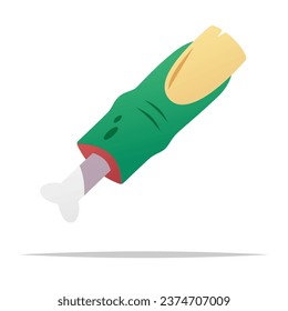 Cartoon zombie finger vector isolated illustration
