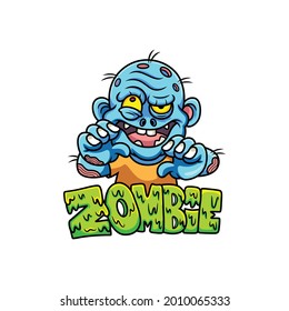 Caricatura zombie con una pose graciosa