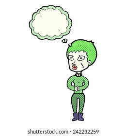 cartoon zombie girl with speech bubble