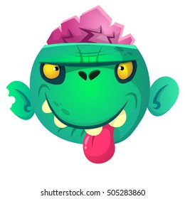 Cartoon zombie. Halloween vector illustration 