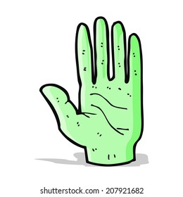 mano zombie dibujos animados