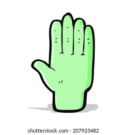 mano zombie de dibujos animados