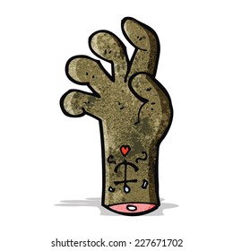 desenho animado zumbi mão