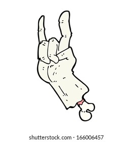 cartoon zombie hand making rock symbol