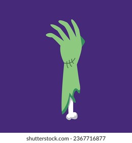 Cartoon zombie hand out of the ground