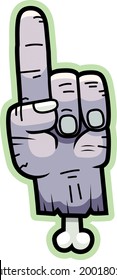 A Cartoon Zombie Hand Pointing.