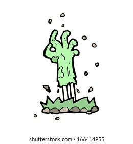 cartoon zombie hand rising from ground