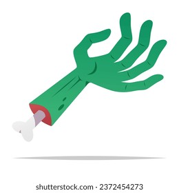Cartoon zombie hand vector isolated illustration