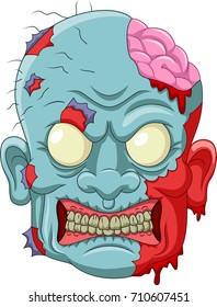 Cartoon zombie head icon