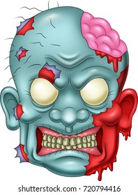 Cartoon zombie head icon