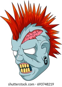 Cartoon Zombie Head. Vector illustration