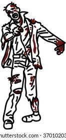 Cartoon ZOmbie Isolated.