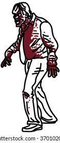 Cartoon ZOmbie Isolated.