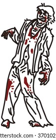 Cartoon ZOmbie Isolated.